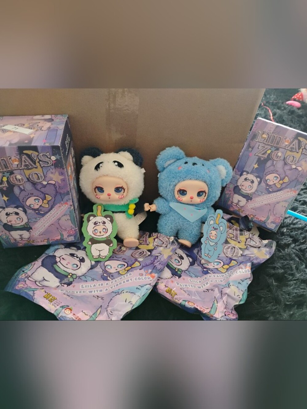 Liilas Zoo Series , Panda And Blue Koala Plushies